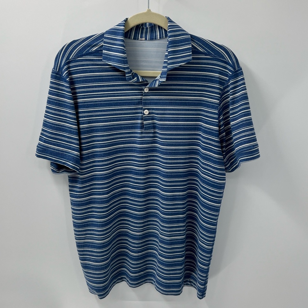 Lululemon Propel polo blue stripe shirt